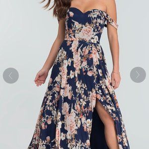 Kleinfeld Bridesmaid/Prom Dress Navy Floral